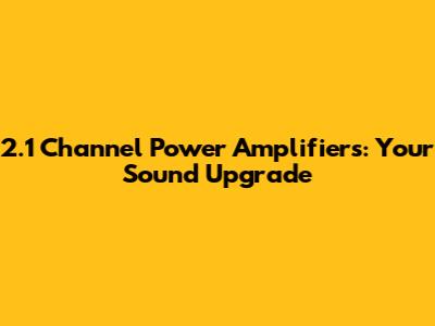 2.1 Channel Power Amplifiers: Your Sound Upgrade