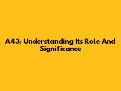 A43: Understanding Its Role And Significance