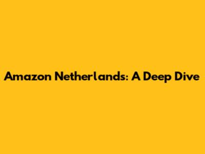 Amazon Netherlands: A Deep Dive