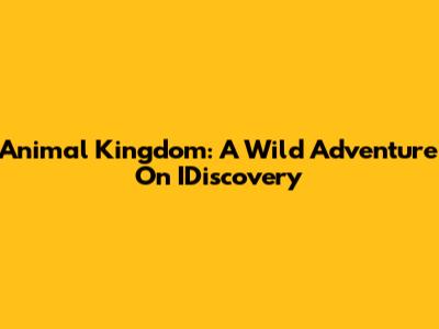 Animal Kingdom: A Wild Adventure On IDiscovery