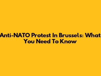 Anti-NATO Protest In Brussels: What You Need To Know
