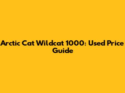 Arctic Cat Wildcat 1000: Used Price Guide
