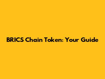 BRICS Chain Token: Your Guide