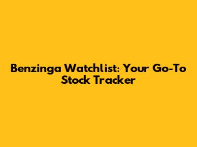 Benzinga Watchlist: Your Go-To Stock Tracker