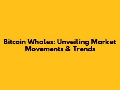 Bitcoin Whales: Unveiling Market Movements & Trends