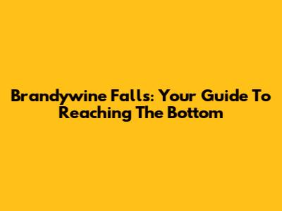 Brandywine Falls: Your Guide To Reaching The Bottom