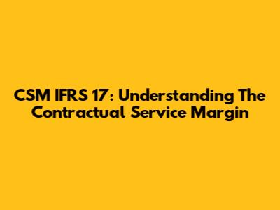 CSM IFRS 17: Understanding The Contractual Service Margin
