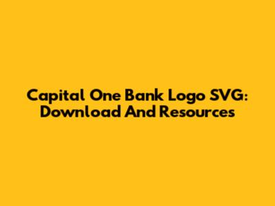 Capital One Bank Logo SVG: Download And Resources