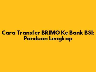 Cara Transfer BRIMO Ke Bank BSI: Panduan Lengkap