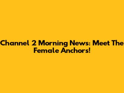 Channel 2 Morning News: Meet The Female Anchors!