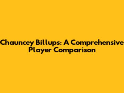 Chauncey Billups: A Comprehensive Player Comparison