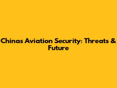 China's Aviation Security: Threats & Future