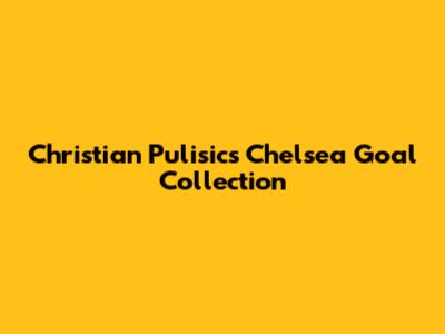 Christian Pulisic's Chelsea Goal Collection