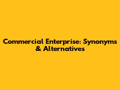 Commercial Enterprise: Synonyms & Alternatives