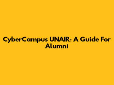 CyberCampus UNAIR: A Guide For Alumni