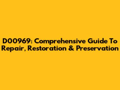 D00969: Comprehensive Guide To Repair, Restoration & Preservation