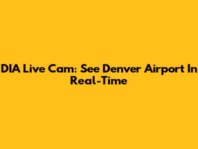 DIA Live Cam: See Denver Airport In Real-Time