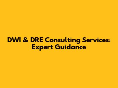 DWI & DRE Consulting Services: Expert Guidance