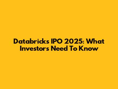 Databricks IPO 2025: What Investors Need To Know