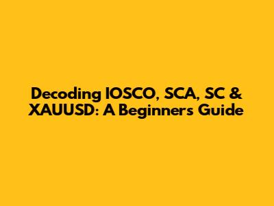 Decoding IOSCO, SCA, SC & XAUUSD: A Beginner's Guide