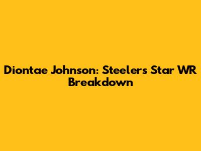 Diontae Johnson: Steelers' Star WR Breakdown