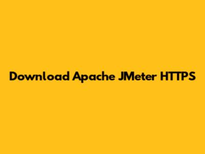 Download Apache JMeter HTTPS