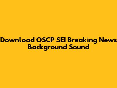 Download OSCP SEI Breaking News Background Sound