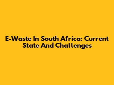 E-Waste In South Africa: Current State And Challenges