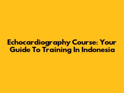 Echocardiography Course: Your Guide To Training In Indonesia
