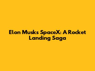 Elon Musk's SpaceX: A Rocket Landing Saga