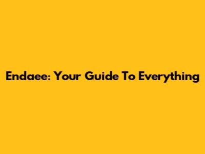 Endaee: Your Guide To Everything