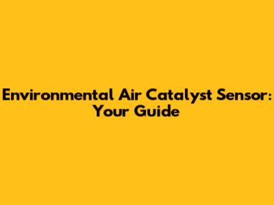 Environmental Air Catalyst Sensor: Your Guide