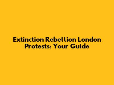 Extinction Rebellion London Protests: Your Guide