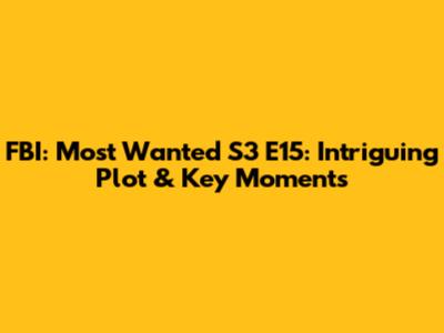 FBI: Most Wanted S3 E15: Intriguing Plot & Key Moments