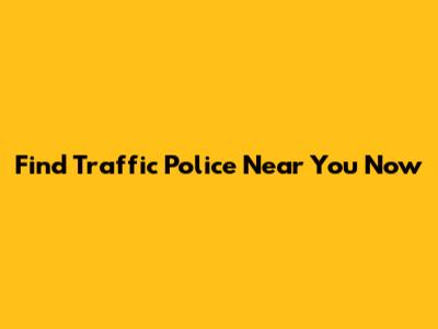 Find Traffic Police Near You Now