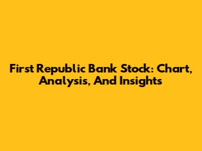 First Republic Bank Stock: Chart, Analysis, And Insights