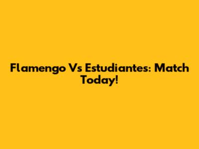 Flamengo Vs Estudiantes: Match Today!