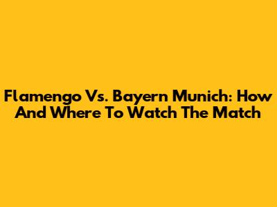 Flamengo Vs. Bayern Munich: How And Where To Watch The Match