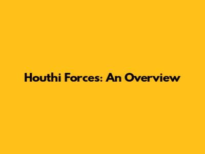 Houthi Forces: An Overview