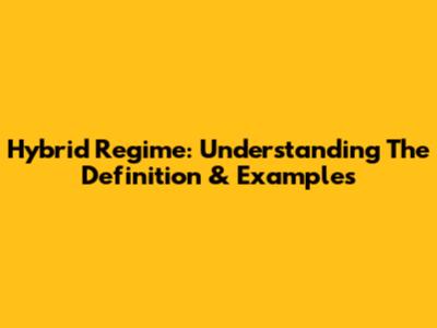 Hybrid Regime: Understanding The Definition & Examples