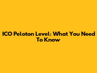 ICO Peloton Level: What You Need To Know
