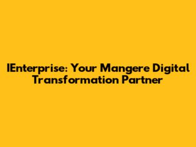 IEnterprise: Your Mangere Digital Transformation Partner