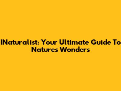 INaturalist: Your Ultimate Guide To Nature's Wonders