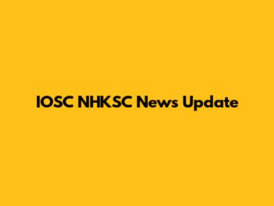 IOSC NHKSC News Update