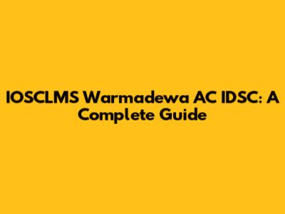 IOSCLMS Warmadewa AC IDSC: A Complete Guide