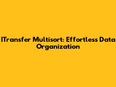 ITransfer Multisort: Effortless Data Organization