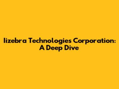 Iizebra Technologies Corporation: A Deep Dive