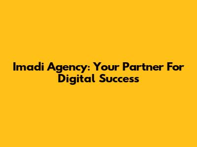 Imadi Agency: Your Partner For Digital Success