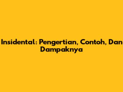 Insidental: Pengertian, Contoh, Dan Dampaknya