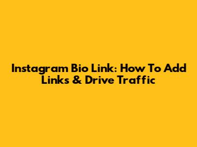Instagram Bio Link: How To Add Links & Drive Traffic
